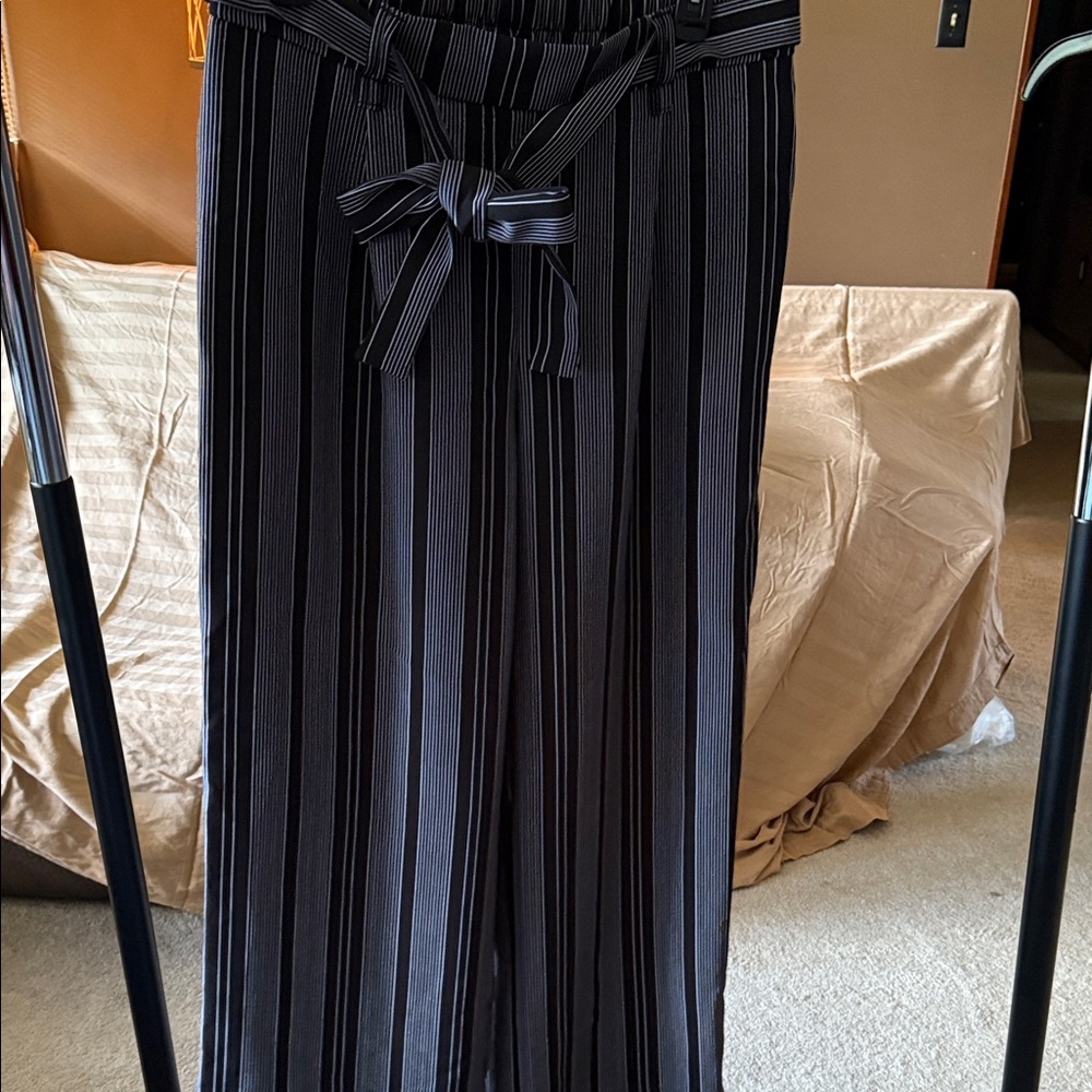 Striped Black and White Women's Pants
